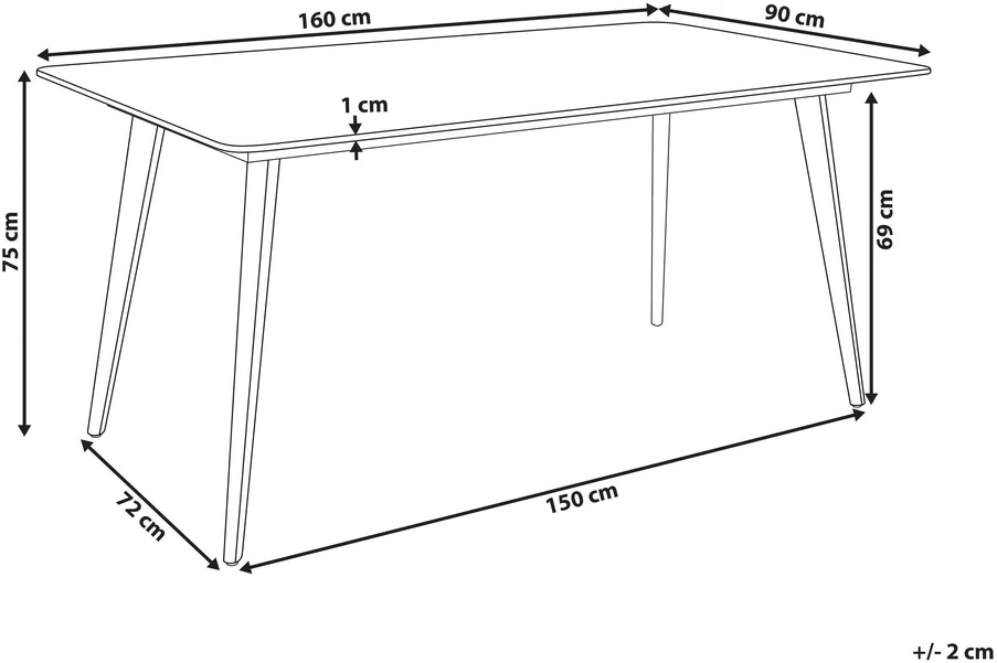 Beliani Sodo stalas RODALLO 160 cm 90 cm akmens baltas marmuras