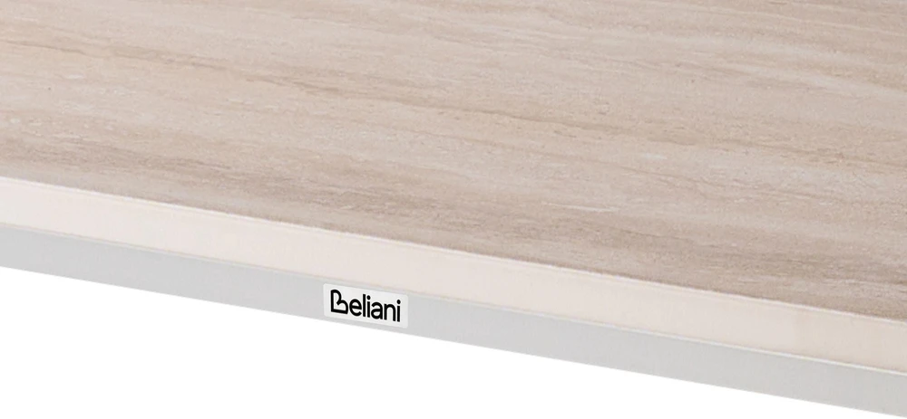 Beliani Sodo stalas RODALLO 160 cm 90 cm akmens travertino efektas