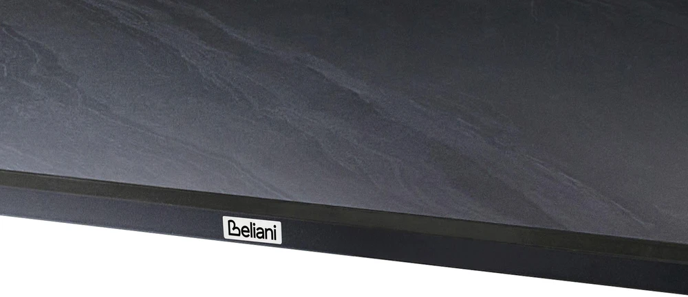 Beliani Sodo stalas RODALLO 160 cm 90 cm Akmuo Juodas marmuras