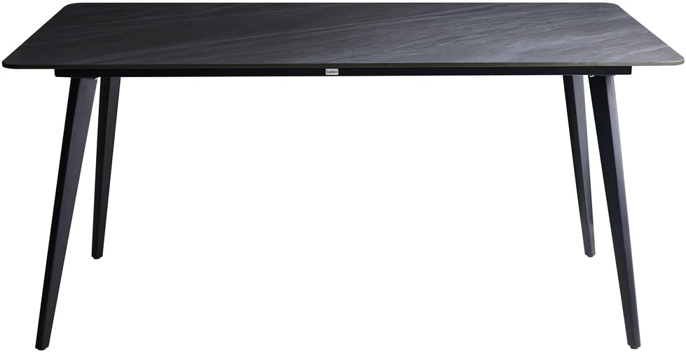 Beliani Sodo stalas RODALLO 160 cm 90 cm Akmuo Juodas marmuras