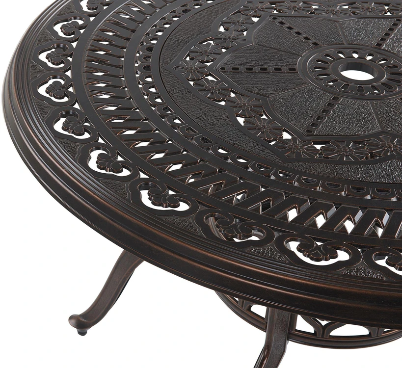 Beliani Sodo stalas SALENTO 102 cm metalinis tamsiai rudas