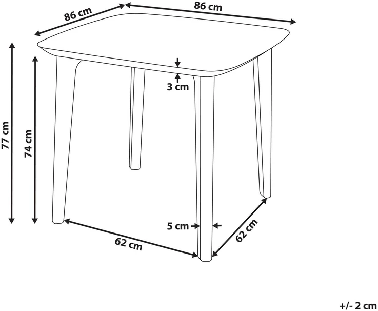 Beliani Sodo stalas SORICO 86 cm 86 cm Pilkas