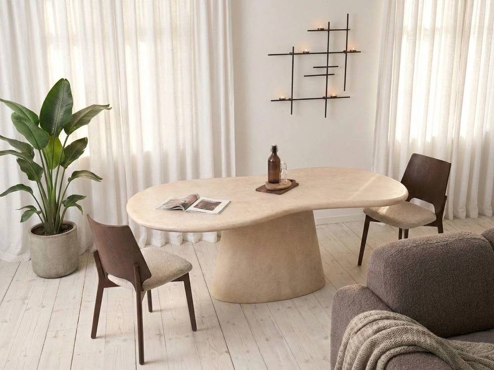 Beliani Sodo stalas SPOLETO 200 cm 110 cm smėlio spalvos