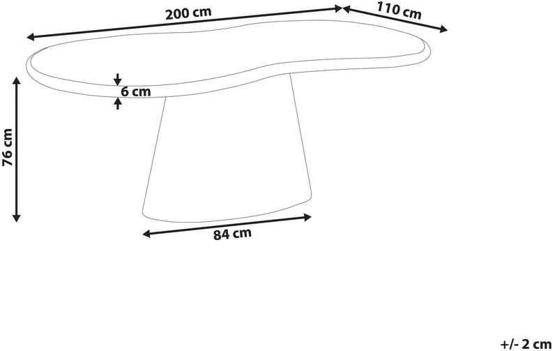 Beliani Sodo stalas SPOLETO 200 cm 110 cm smėlio spalvos