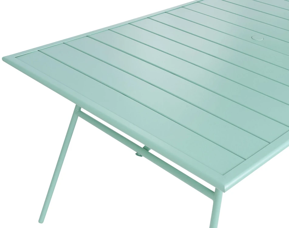 Beliani Sodo stalas TERENZO 160 cm 90 cm metalinis mėtų spalvos