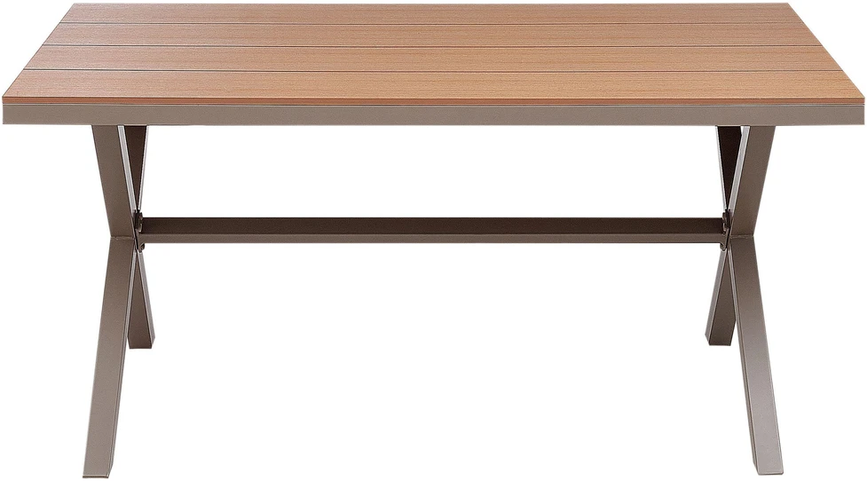 Beliani Sodo stalas TIANO 160 cm 90 cm metalinis smėlio ir pilkos spalvos