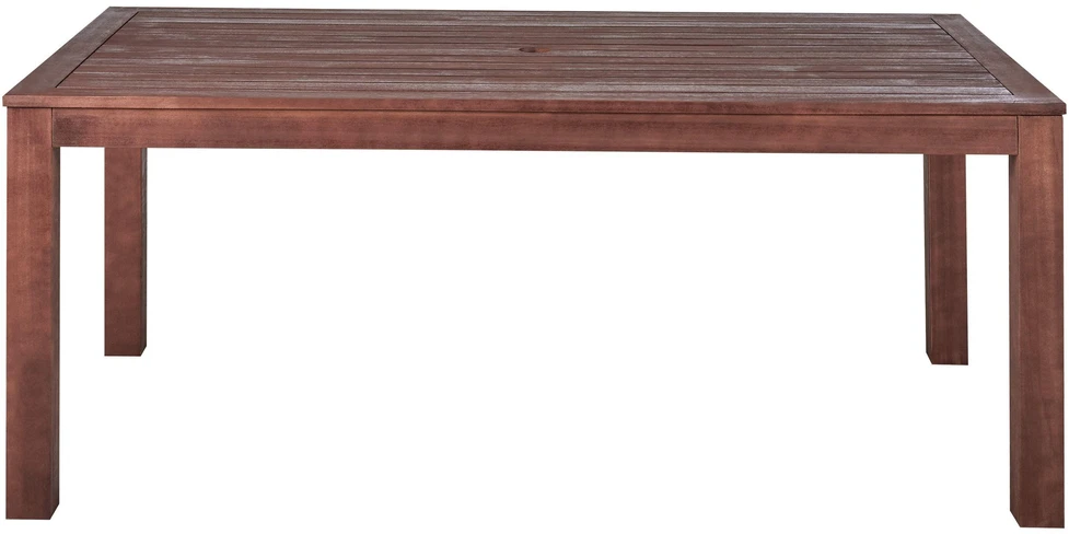 Beliani Sodo stalas TUSCANIA 180 cm 100 cm, eukalipto mediena, tamsiai rudas