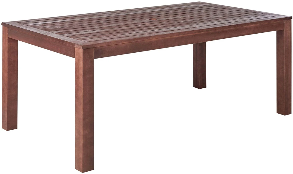Beliani Sodo stalas TUSCANIA 180 cm 100 cm, eukalipto mediena, tamsiai rudas