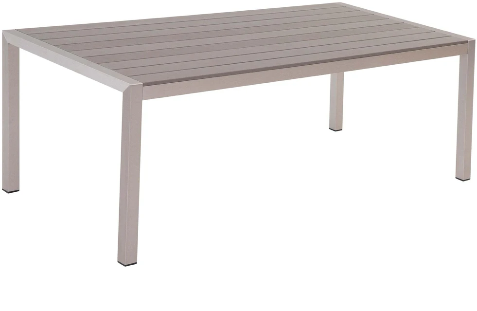 Beliani Sodo stalas VERNIO 180 cm 90 cm metalinis pilkas