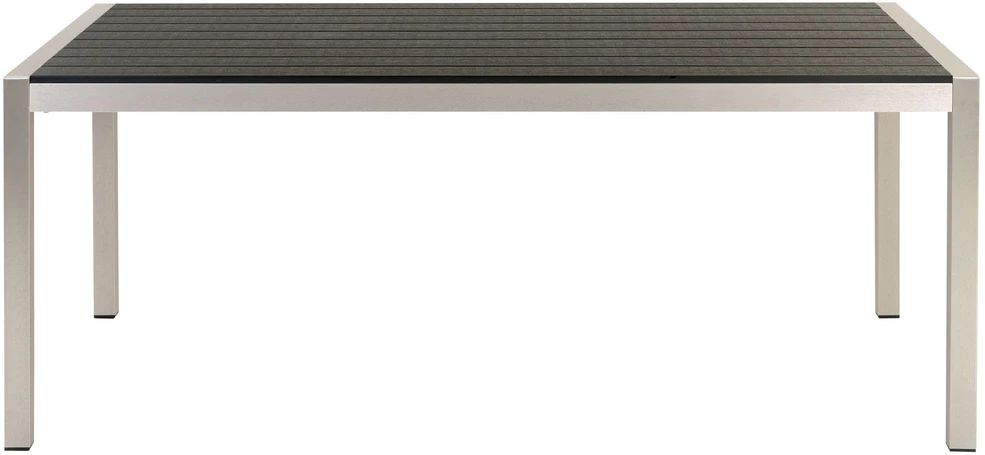 Beliani Sodo stalas VERNIO 180 cm 90 cm metalinis juodas/sidabrinis