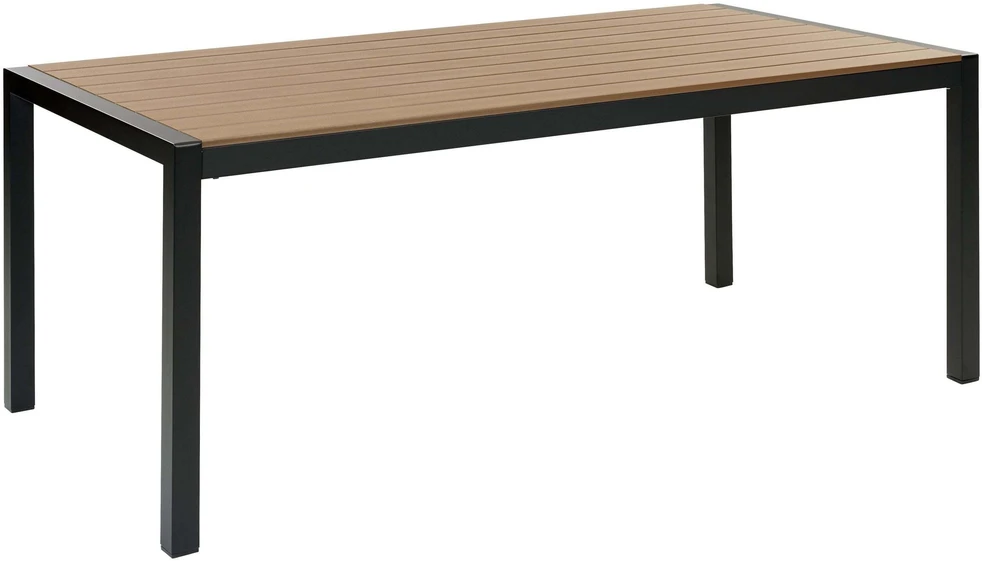 Beliani Sodo stalas VERNIO 180 cm 90 cm metalinis rudas/juodas
