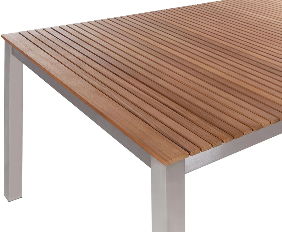 Beliani Sodo stalas VIAREGGIO 200 cm 90 cm sertifikuota tikmedžio mediena rudas