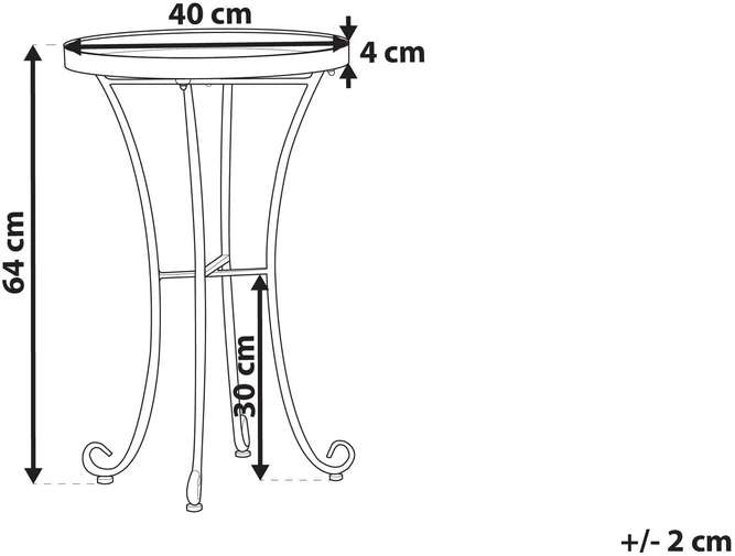 Beliani Sodo staliukas CAVINIA 40 cm rožinis
