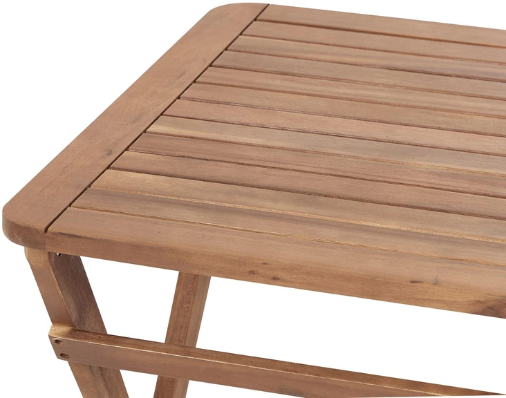 Beliani Sodo staliukas PARAGGI 60 cm 60 cm Sertifikuota akacijos mediena Rudas