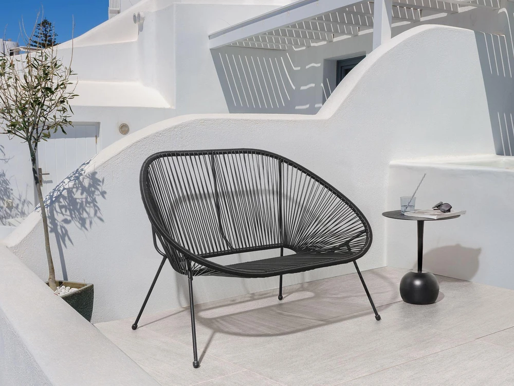 Beliani Sodo suolelis ACAPULCO II 113 cm iš technorattano, juodas