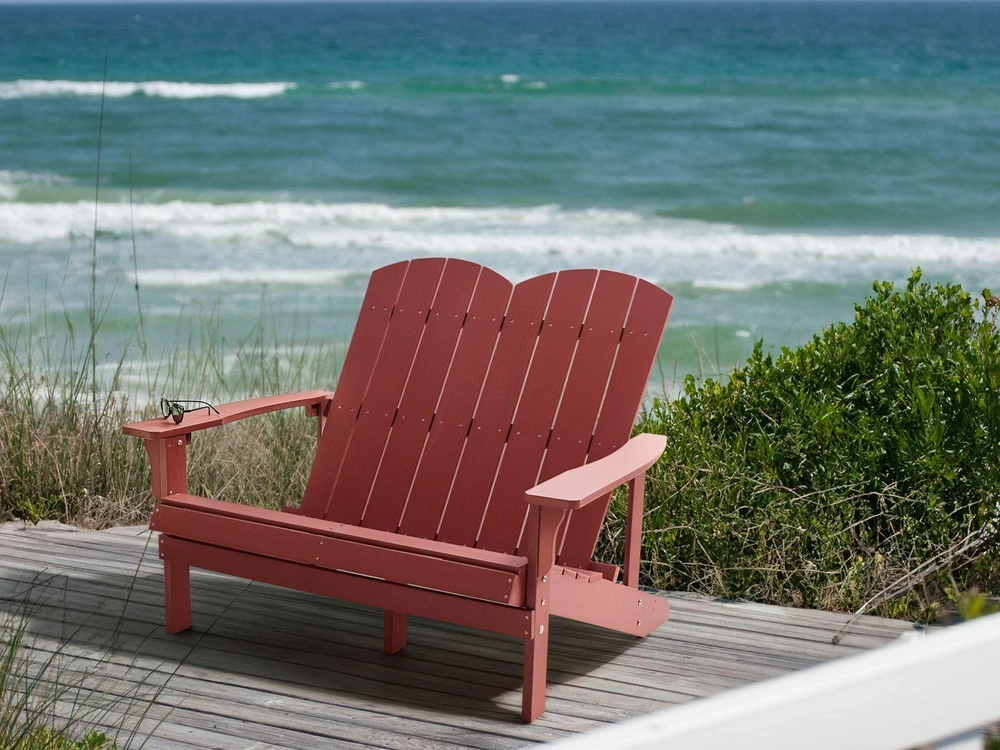 Beliani Sodo suoliukas ADIRONDACK 125 cm raudonas