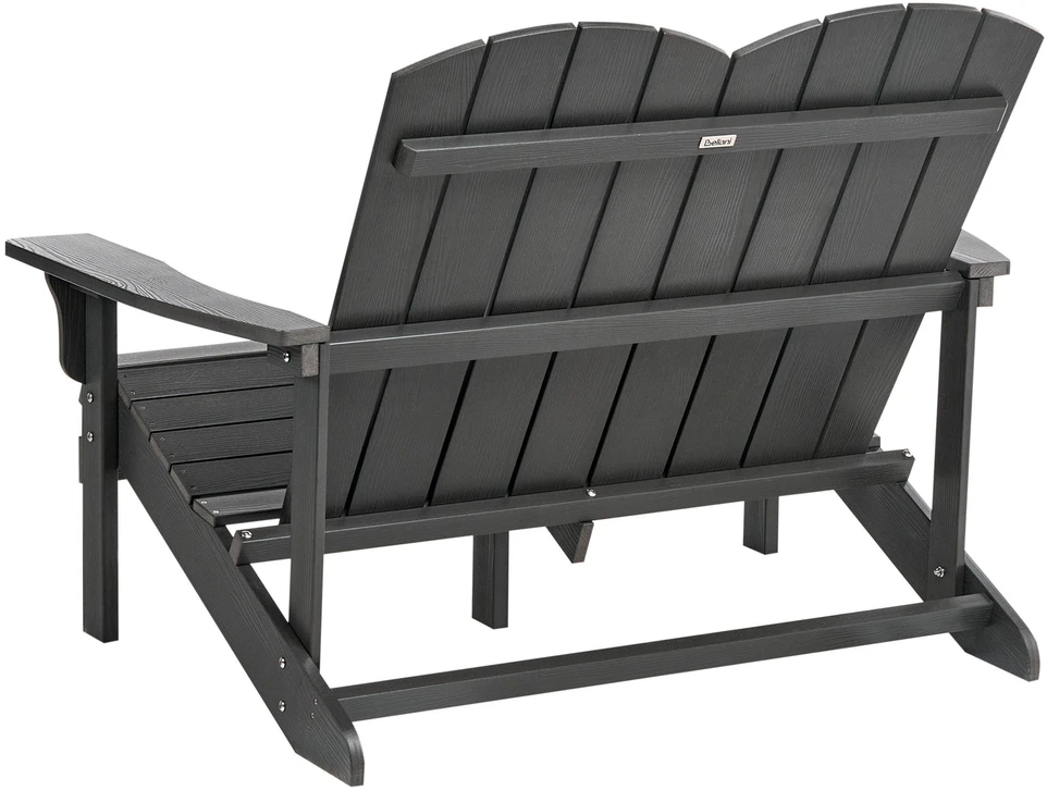 Beliani Sodo suoliukas ADIRONDACK 125 cm tamsiai pilkas
