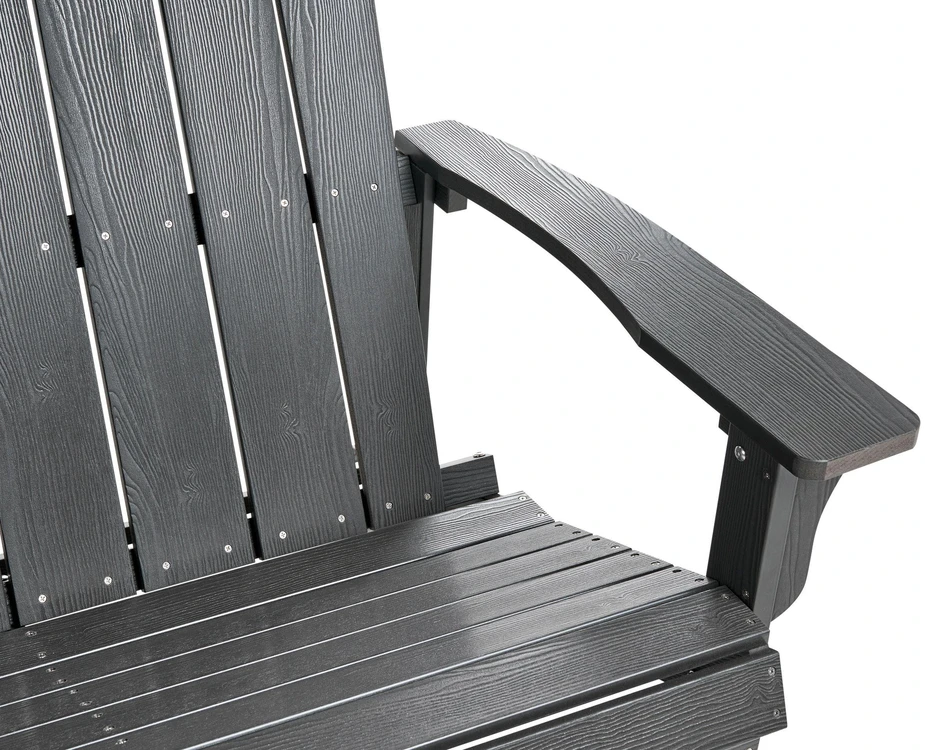 Beliani Sodo suoliukas ADIRONDACK 125 cm tamsiai pilkas