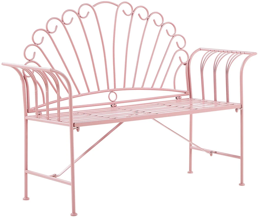 Beliani Sodo suoliukas CAVINIA 125 cm metalinis rožinis
