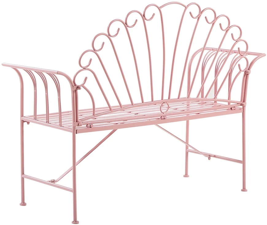 Beliani Sodo suoliukas CAVINIA 125 cm metalinis rožinis