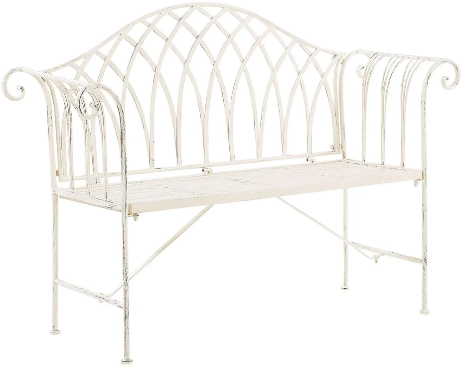 Beliani Sodo suoliukas MILAZZO 130 cm, metalinis, baltas