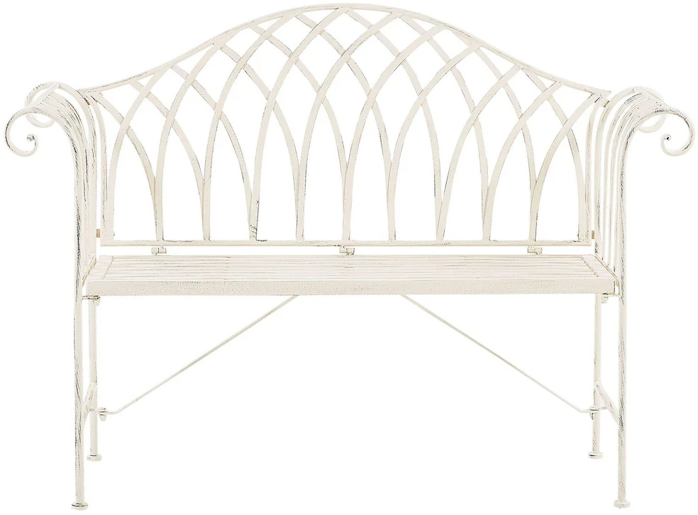 Beliani Sodo suoliukas MILAZZO 130 cm, metalinis, baltas