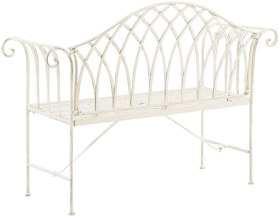 Beliani Sodo suoliukas MILAZZO 130 cm, metalinis, baltas