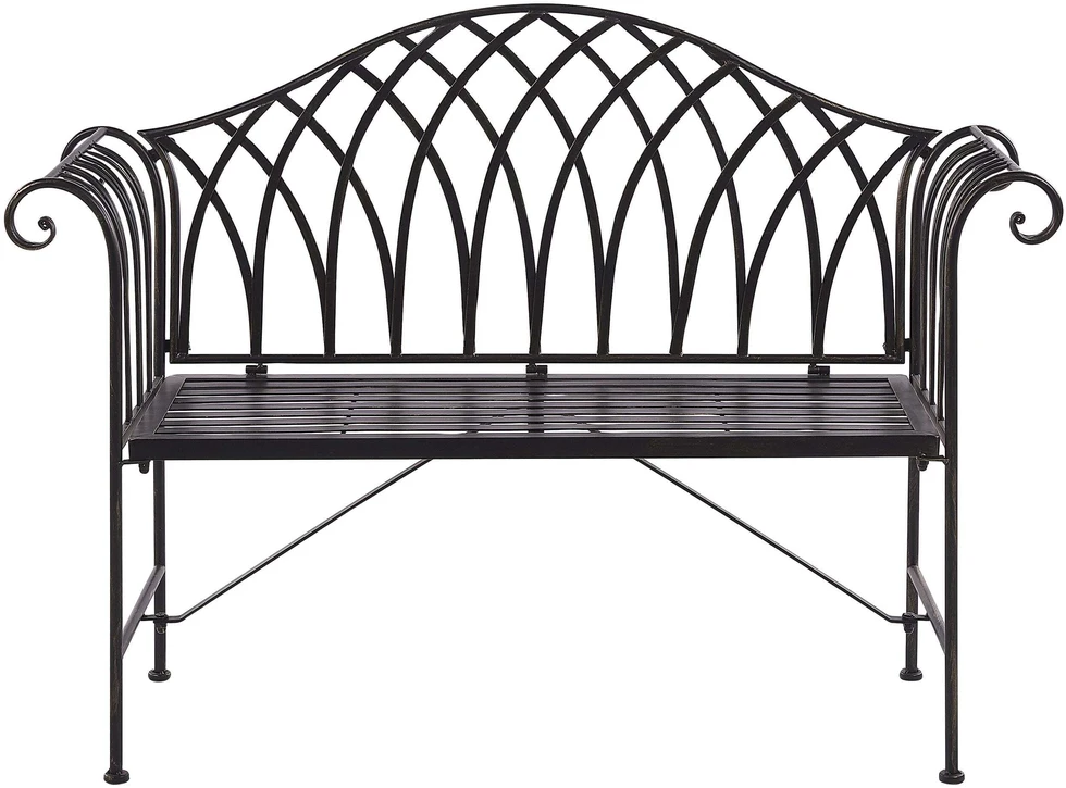 Beliani Sodo suoliukas MILAZZO 130 cm metalinis juodas