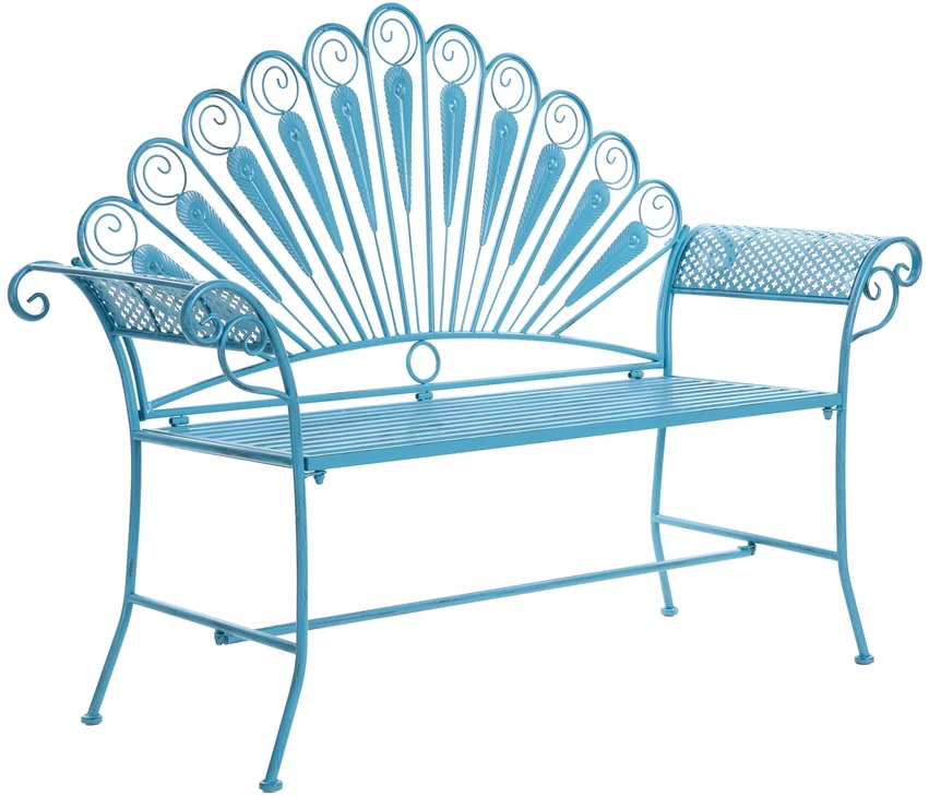 Beliani Sodo suoliukas PAVIA, 146 cm, metalinis, mėlynas