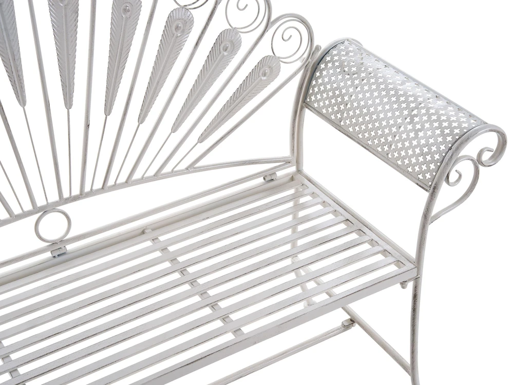 Beliani Sodo suoliukas PAVIA 146 cm metalinis, balkšva spalva