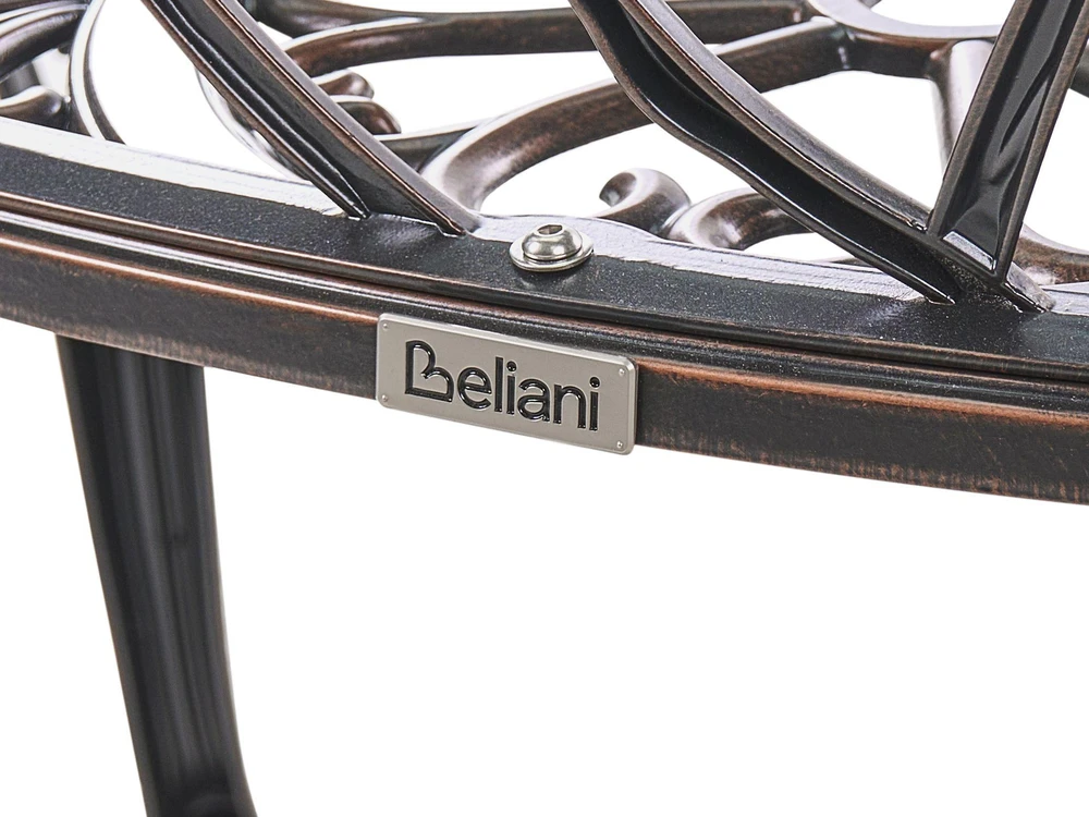Beliani Sodo suoliukas PIURA 88 cm metalinis tamsiai rudas
