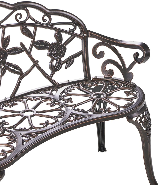 Beliani Sodo suoliukas PIURA 88 cm metalinis tamsiai rudas