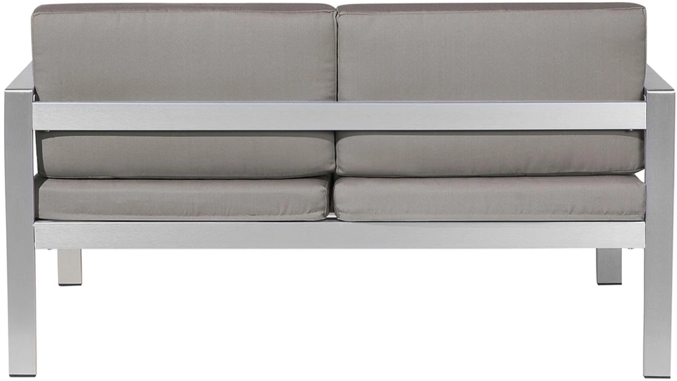 Beliani Sodo suoliukas su pagalve SALERNO 142 cm metalinis tamsiai pilkas