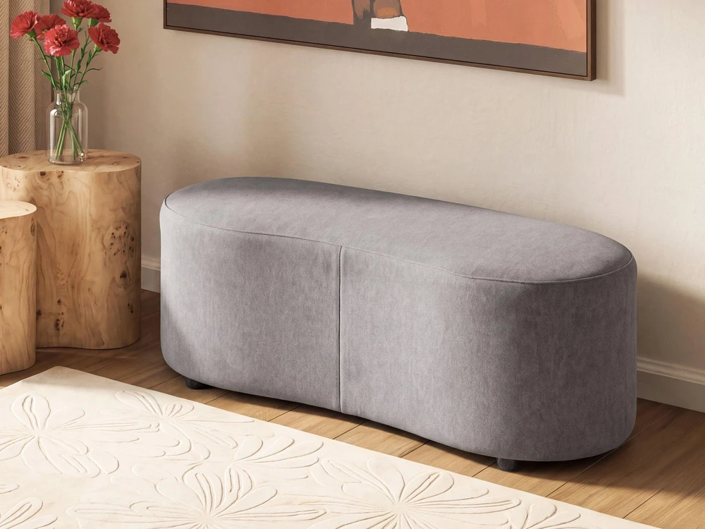 Beliani Sofa AMAL su pufu, pilka