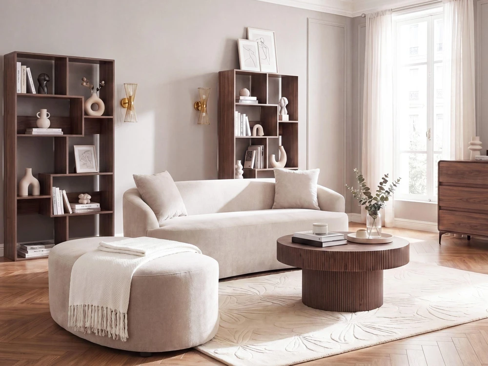 Beliani Sofa AMAL, šviesiai smėlio spalvos