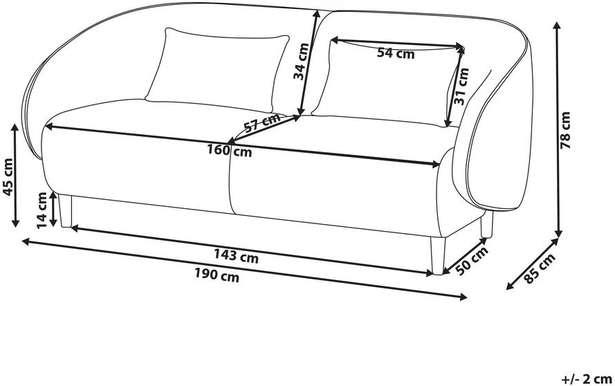 Beliani Sofa UMEA šviesiai smėlio spalvos