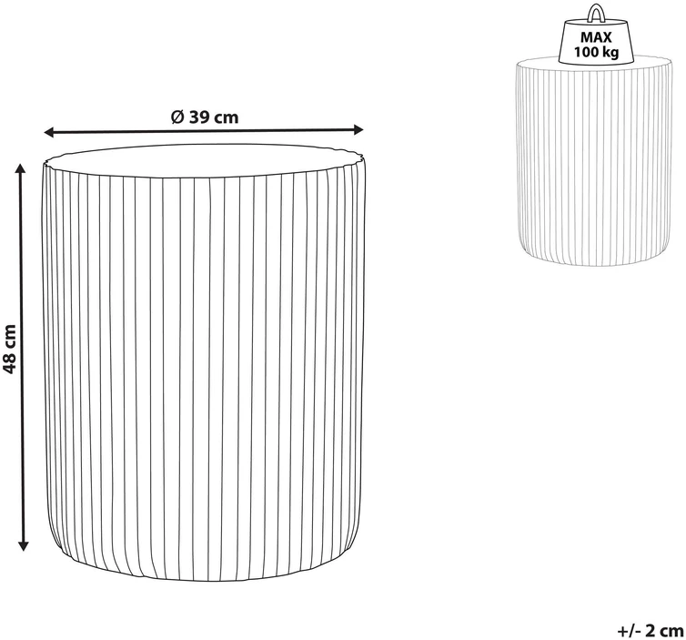 Beliani Šoninis staliukas AMARO 39 cm 39 cm pilkas