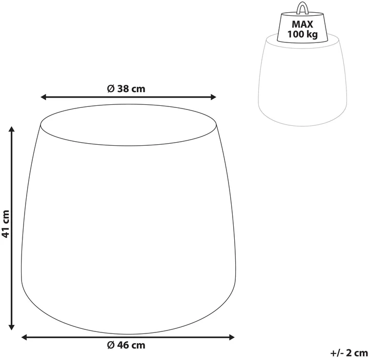 Beliani Šoninis staliukas BIENTINO 46 cm, travertino efektas