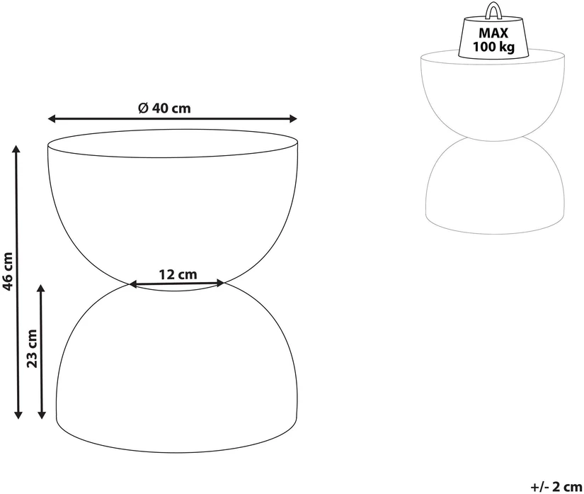 Beliani Šoninis staliukas CAORIA 40 cm 40 cm Teraco efektas, kreminė balta