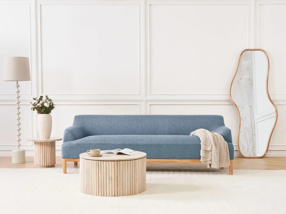 Beliani SOSJO 3 vietų sofa mėlyna