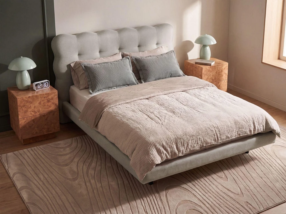 Beliani SOULISSE lova 140 x 200 cm, smėlio spalvos
