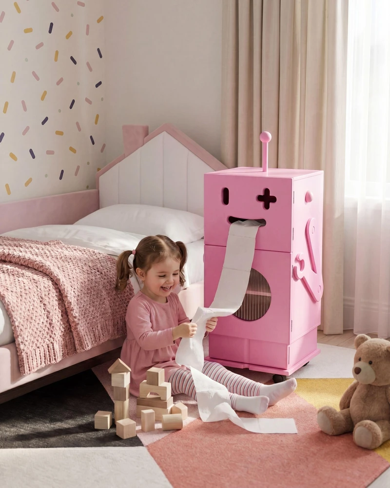 Beliani Spintelė EDGAR 89 cm rožinė su ratukais