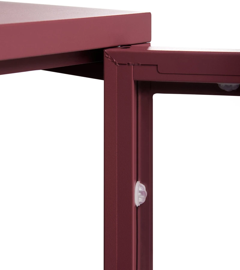 Beliani Spintelė su stiklinėmis durelėmis NEWPORT Metal 115 cm bordinė