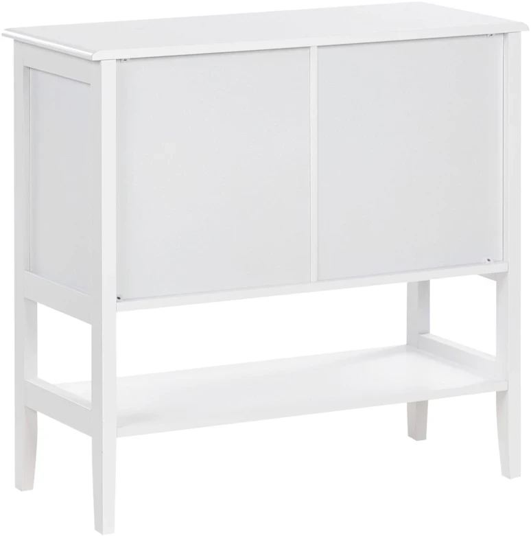 Beliani Spintelė su stiklinėmis durelėmis ir lentyna INLET 80 cm, balta