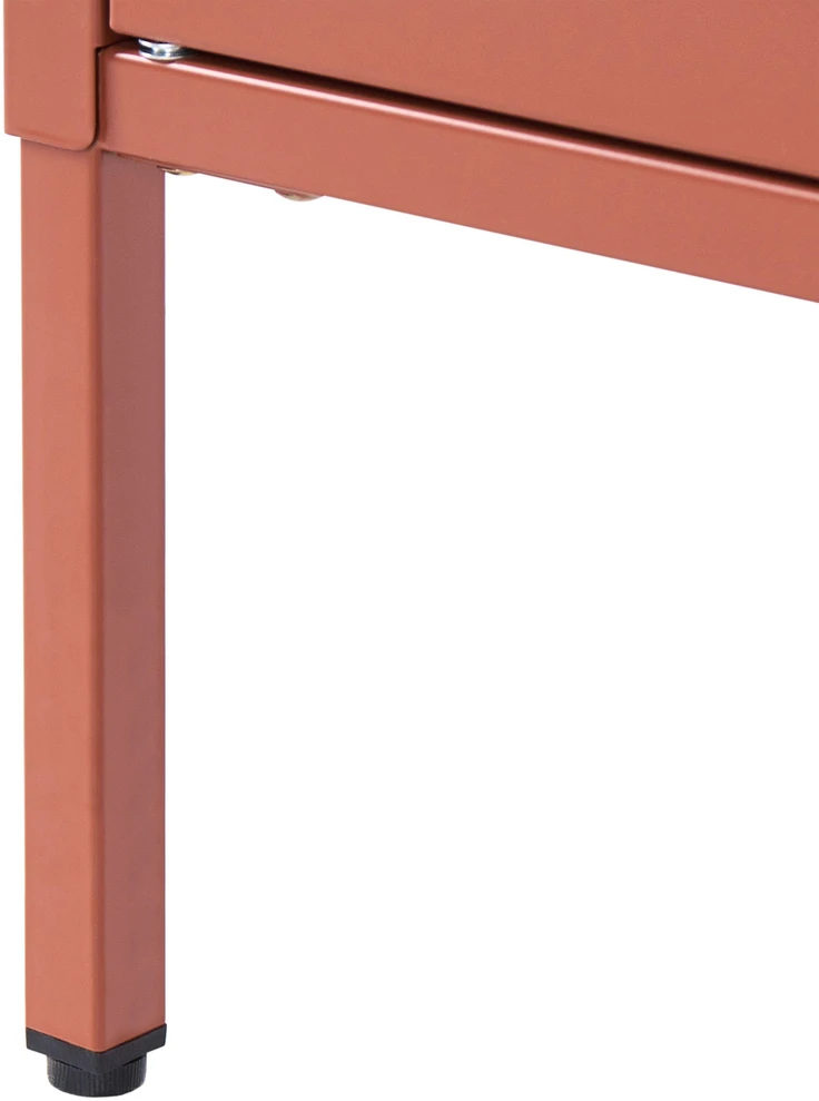 Beliani Spintelė su stiklinėmis durelėmis SARRE metalinė 90 cm aukso ruda