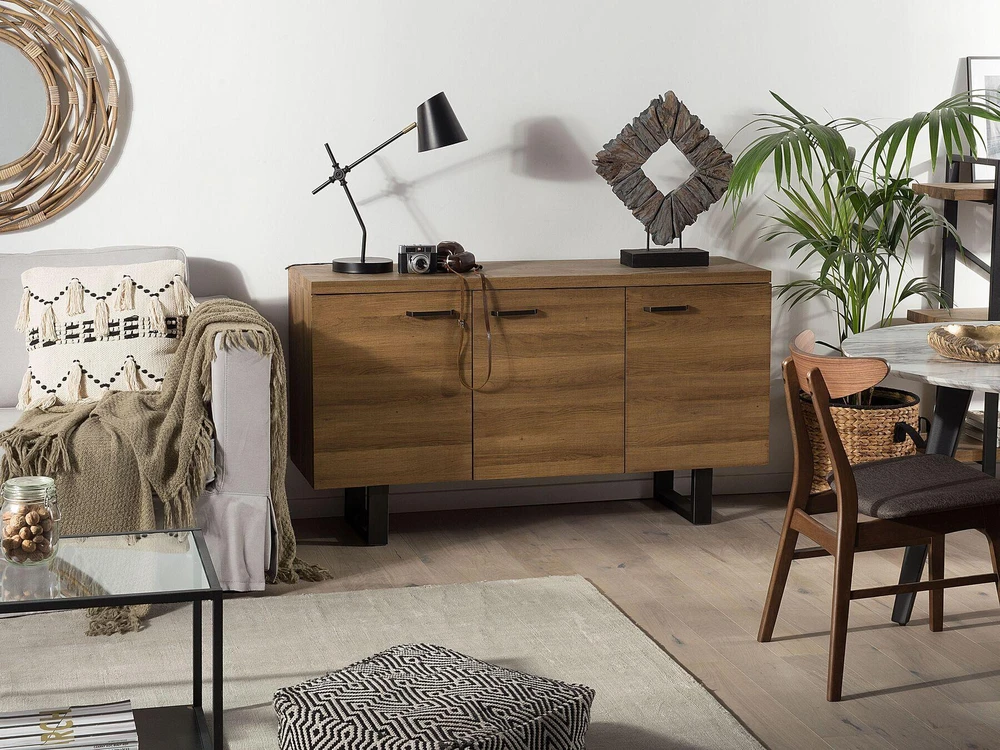 Beliani Spintelė TIMBER tamsiai ruda