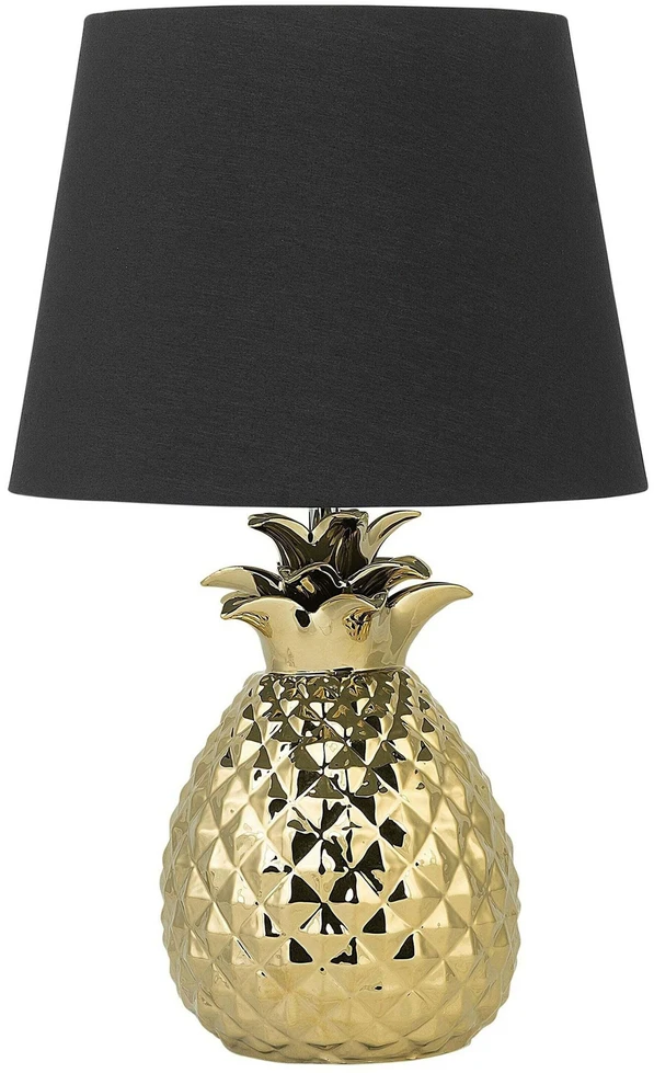 Beliani Stalinė lempa PINEAPPLE keramikinė auksinė