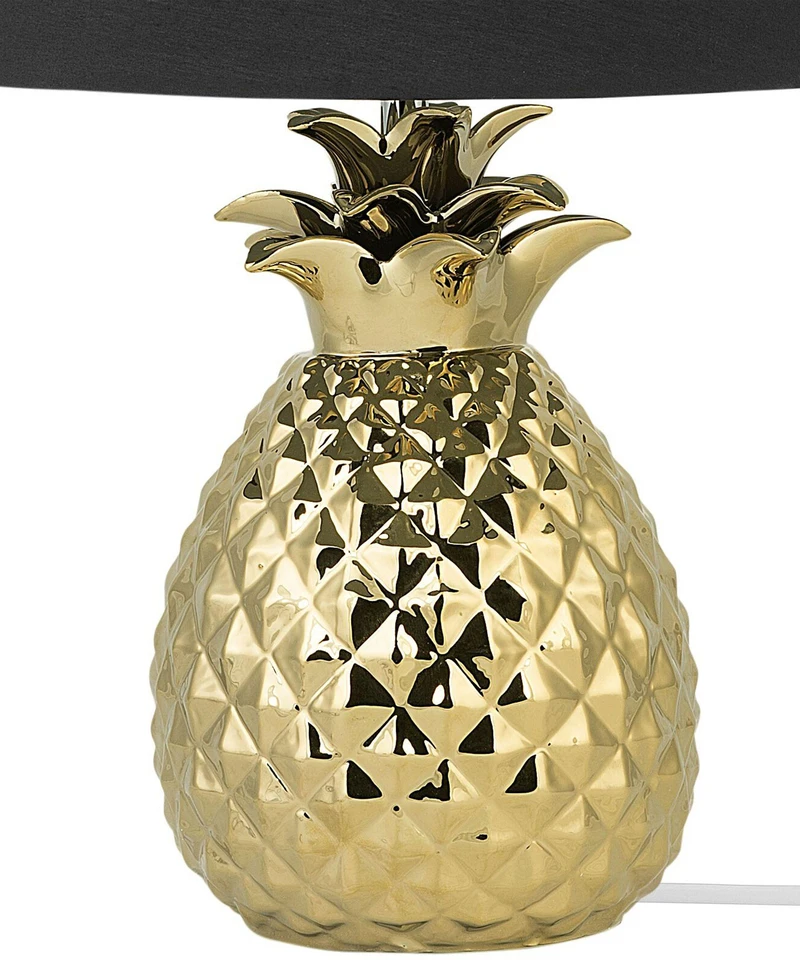 Beliani Stalinė lempa PINEAPPLE keramikinė auksinė
