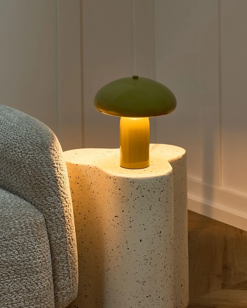 Beliani Stalinė lempa SANYA metalinė alyvuogių spalvos