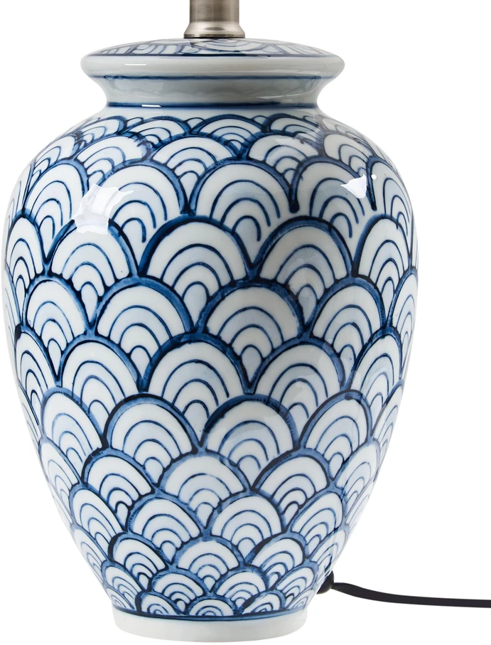Beliani Stalinis šviestuvas JAUCA Porcelanas Baltas/mėlynas